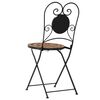vidaXL Chaises de bistrot pliables lot de 2 terre cuite c&eacute;ramique