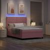 vidaXL Lit &agrave; Ressorts avec Matelas LED Rose 160 x 200 cm Velours