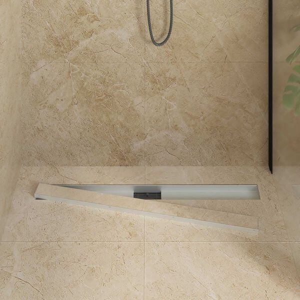 vidaXL 2 en 1 Drain de Douche Argenté 100 cm Acier Inox 304