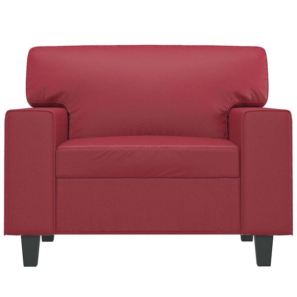 vidaXL Fauteuil Rouge bordeaux 60 cm Similicuir
