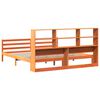 vidaXL Lit biblioth&egrave;que sans matelas cire marron 200x200cm bois massif