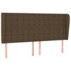 vidaXL T&ecirc;te de lit avec oreilles Marron fonc&eacute; 163x23x118/128 cm Tissu