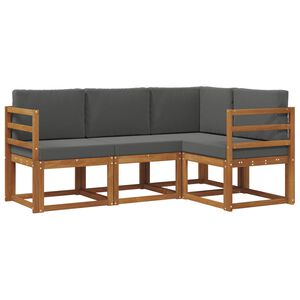vidaXL Ensemble de canap&eacute;s d'ext&eacute;rieur 4 pcs Naturel et Anthracite