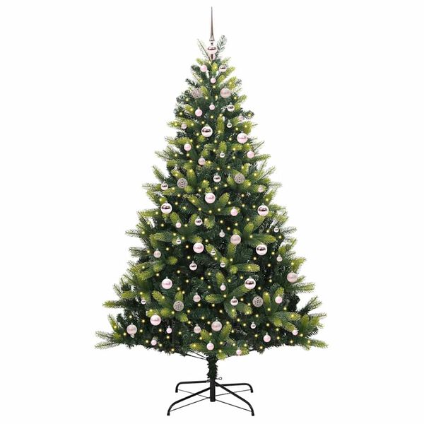 vidaXL Arbre de No&euml;l artificiel en silicone flexible 300 LEDs 210 cm