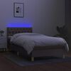 vidaXL Sommier &agrave; lattes de lit avec matelas LED Taupe 90x190 cm Tissu