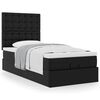 vidaXL Lit ottoman avec matelas noir 80x200 cm similicuir