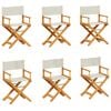 vidaXL 6 chaises pliantes en tissu blanc cr&egrave;me