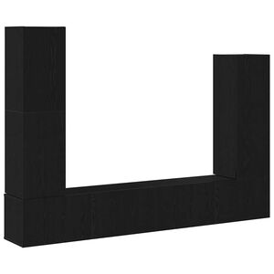 vidaXL Ensemble meuble TV 6 pc 30,5 x 30 x 110 cm Ch&ecirc;ne noir