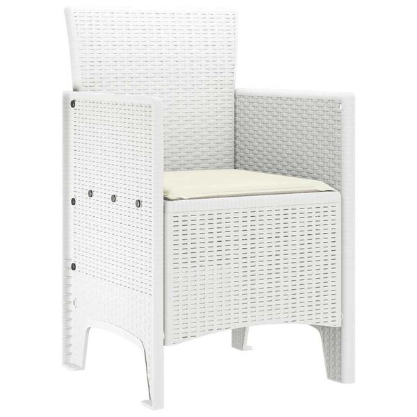 vidaXL Chaise de jardin 2 pcs Blanc 53 x 49 x 85 cm Polypropyl&egrave;ne