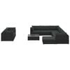 vidaXL Salon de jardin 10 pcs avec coussins R&eacute;sine tress&eacute;e Noir