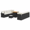 vidaXL Ensemble de canap&eacute; de jardin 11 pc Noir Poly rotin