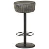 vidaXL Tabouret de bar Gris Cuir v&eacute;ritable