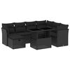 vidaXL Salon de jardin 8 pcs avec coussins noir r&eacute;sine tress&eacute;e