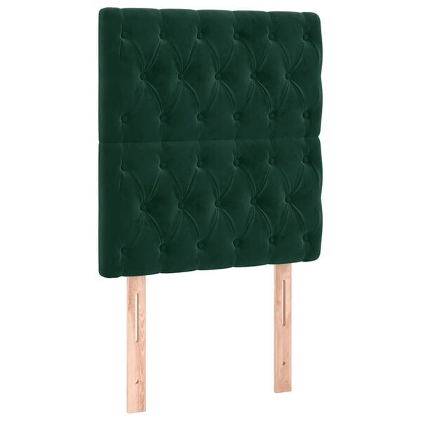 vidaXL T&ecirc;te de lit Vert fonc&eacute; 80x7x118/128 cm Velours