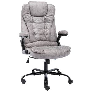 vidaXL Chaise de bureau gris clair similicuir daim