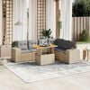 vidaXL Salon de jardin avec coussins 7 pcs beige r&eacute;sine tress&eacute;e