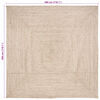 vidaXL Tapis de surface Carr&eacute; Naturel et Blanc 300 x 300 cm Jute