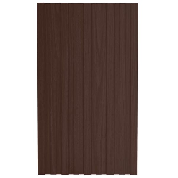vidaXL Panneaux de toiture 12 pcs Acier galvanis&eacute; Marron 80x45 cm