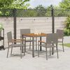 vidaXL Ensemble de salle &agrave; manger pour jardin 5 pcs Gris polyrotin