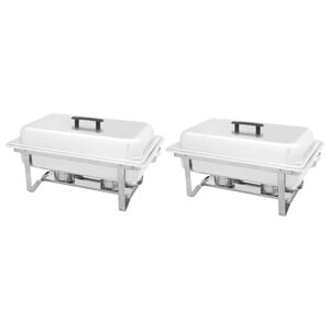 vidaXL Ensemble de chauffe-plats 2 pcs Acier inoxydable