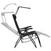 vidaXL Chaises pliables de terrasse lot de 2 Textil&egrave;ne Noir