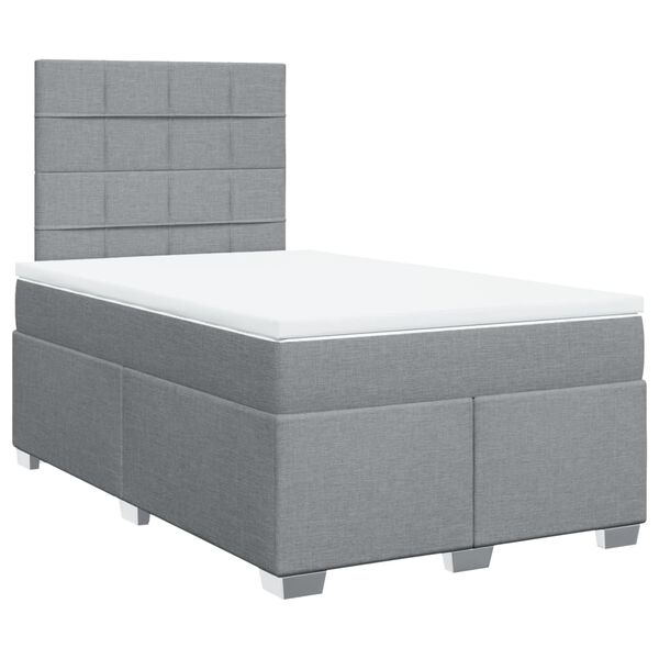 vidaXL Sommier &agrave; lattes de lit avec matelas Gris clair 120x200cm Tissu
