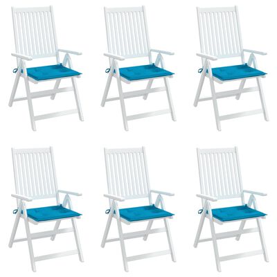 vidaXL Coussins de chaise de jardin 6 pcs bleu 40x40x3 cm tissu oxford