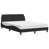 vidaXL Lit avec matelas Dover noir 140x190 cm velours