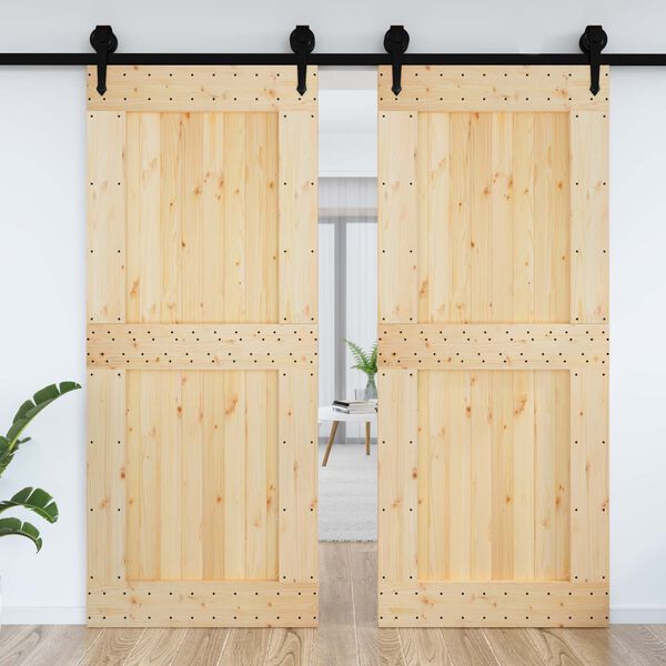 vidaXL Porte NARVIK Naturel 95 x 210 cm Bois de pin massif