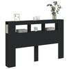 vidaXL Tête de lit à LED noir 160x18,5x103,5 cm bois d'ingénierie