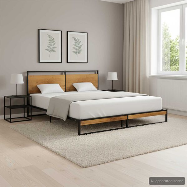 vidaXL Cadre de lit sans matelas m&eacute;tal 140x200 cm