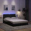 vidaXL Cadre de lit avec LED sans matelas gris fonc&eacute; 140x200 cm tissu