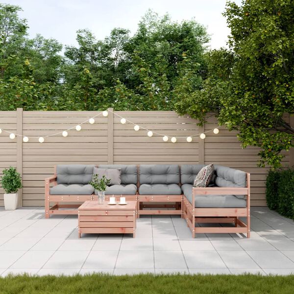 vidaXL Salon de jardin 7 pcs avec coussins bois massif douglas