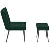 vidaXL Chaise de relaxation avec tabouret Vert fonc&eacute; Velours