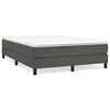 vidaXL Sommier &agrave; lattes de lit et matelas Gris fonc&eacute; 140x200cm Velours