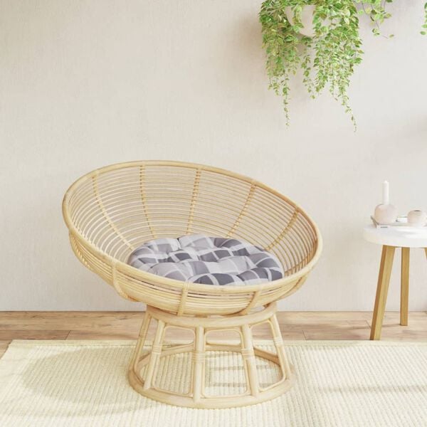 vidaXL Coussin rond motif &agrave; carreaux gris &Oslash; 60 x11 cm tissu oxford