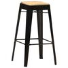 vidaXL Tabourets de bar lot de 4 noir bois de manguier massif