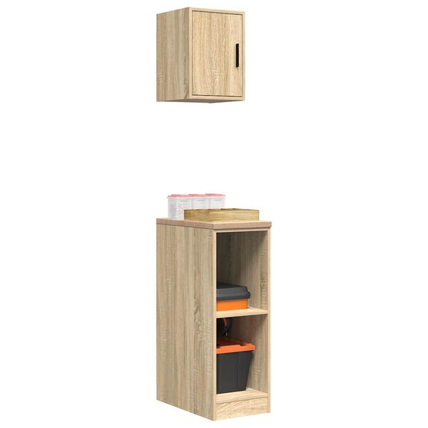 vidaXL Armoires de garage 2 pcs ch&ecirc;ne sonoma bois d'ing&eacute;nierie