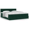 vidaXL Cadre de lit ottoman avec matelas vert fonc&eacute; 200x200 cm velours