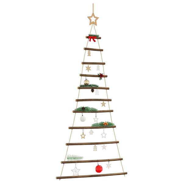 vidaXL Sapin de No&euml;l suspendu avec &eacute;toile sup&eacute;rieure 74 x 150 cm Branche naturelle