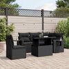 vidaXL Salon de jardin 6 pcs avec coussins noir r&eacute;sine tress&eacute;e