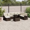 vidaXL Salon de jardin avec coussins 9 pcs marron r&eacute;sine tress&eacute;e