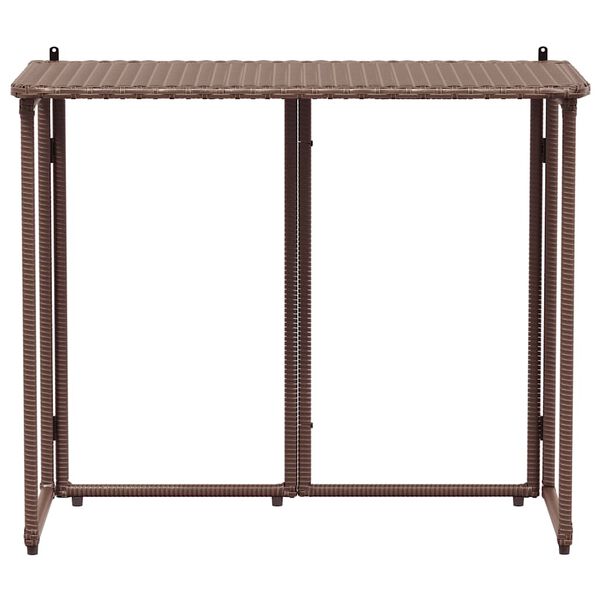 VidaXL Table de jardin pliante marron 90 x 51 x 75 cm polyrotin