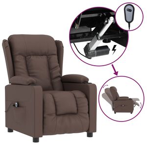 vidaXL Fauteuil inclinable &eacute;lectrique Marron Similicuir