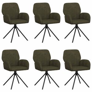vidaXL Chaises de salle &agrave; manger pivotantes 6 pc Simili daim
