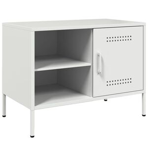 vidaXL Meuble TV blanc 68x39x50,5 cm acier