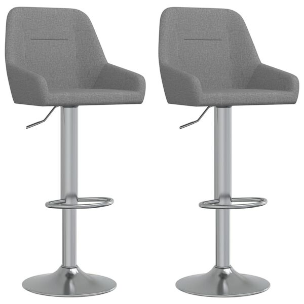 vidaXL Tabourets de bar lot de 2 gris fonc&eacute; tissu
