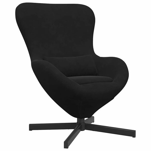 vidaXL Fauteuil œuf Noir 63 x 73 x 90 cm Velours