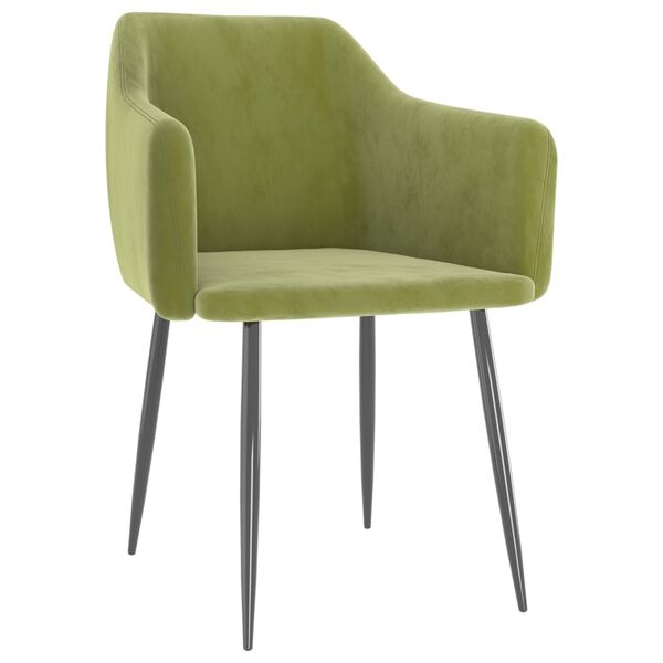 vidaXL Chaises &agrave; manger lot de 2 Vert clair Velours