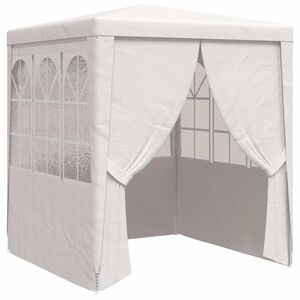 vidaXL Tente de r&eacute;ception avec parois lat&eacute;rales 2x2 m Blanc 90 g/m&sup2;